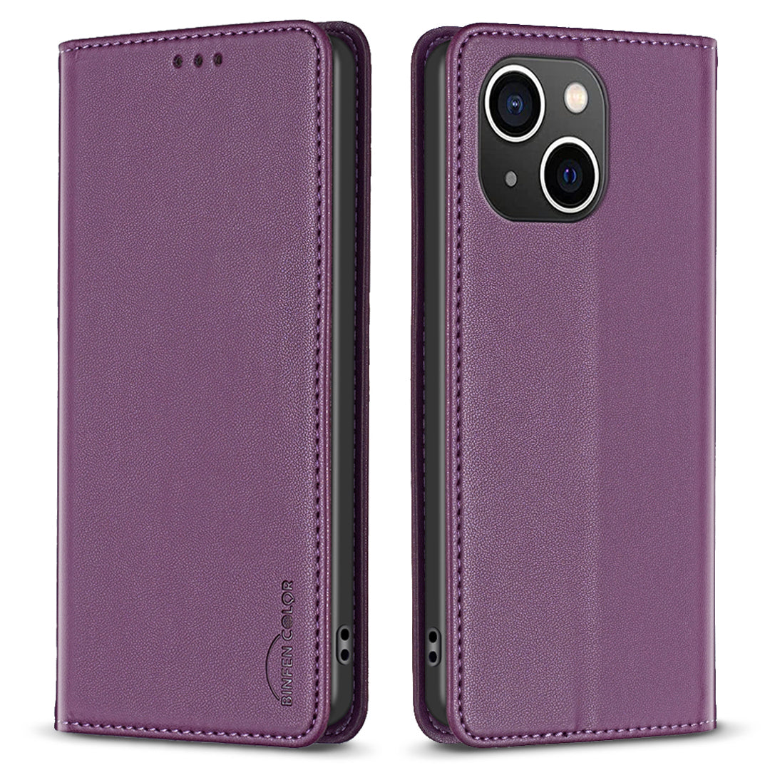 BINFEN COLOR BF18 PU Leather Cover for iPhone 15 Plus Card Holder Phone Case with Stand BINFEN COLOR BF18 PU Leather Cover for iPhone 15 Plus Card Holder Phone Case with Stand